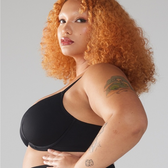 Savage X Fenty Core Microfiber Unlined Demi Bra Black Lace Detail 38DDD NWT - Picture 2 of 16